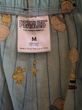 Peanuts Light Blue Charlie Brown & Woodstock Pajama Bottoms